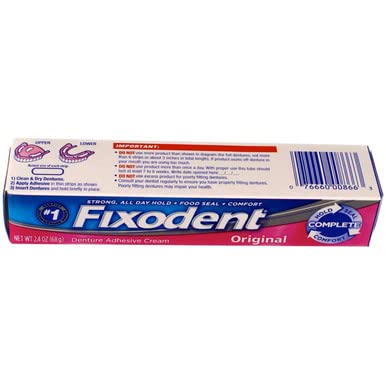 Fixodent Complete Original Denture Adhesive Cream, 2.4 Oz