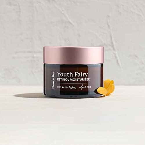 FLEUR & BEE Retinol Moisturizer | Clean, 100% Vegan | Anti Aging Cream, Retinol Cream for Face, Best for Night and Day, For Women and Men | Youth Fairy 1.5 oz