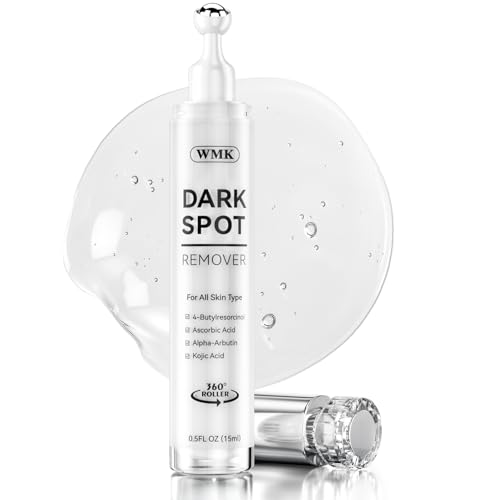 WMK Dark Spot Remover for Face, Dark Spot Corrector Serum for Sun Spots Age Spots Brown Spots, Body Dark Spots Remover Skin for Hands Underarm Legs, with 360¡Æ Roller for All Skin Types (0.5 Fl Oz)