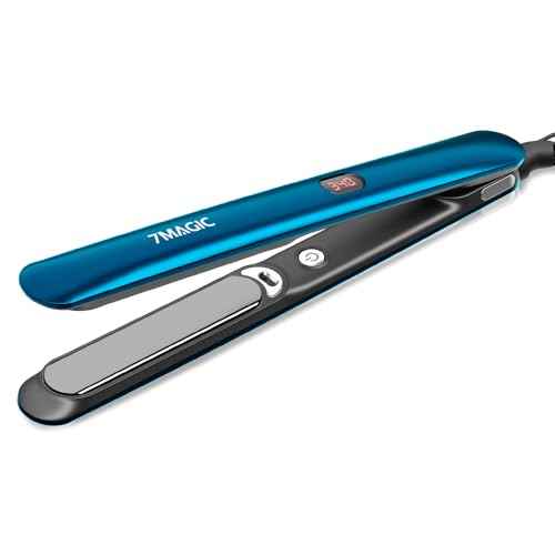 7MAGIC Hair Straightener, Ceramic Flat Iron with LCD, Professional 2 in 1 Hair Iron for Thick Hair, 11 Heat Settings Styling Tool