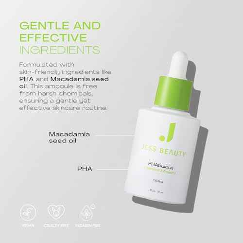 JESS BEAUTY | PHAbulous Chemical Exfoliant | Skin Care for Sensitive Skincare Hydration & Antioxidant Protection | 1 fl oz