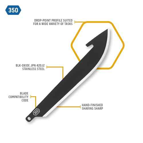 OUTDOOR EDGE RazorSafe 3.5" Black Drop-Point Replacebale Blades-Includes 6 Black EDC Blades for Hunting-Compatible with 3.5" RazorSafe Pocket Knives