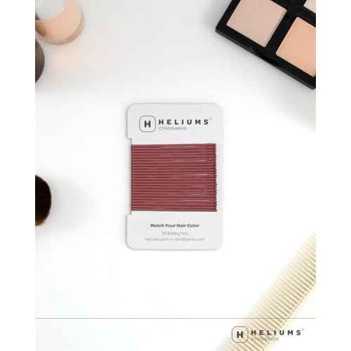 Heliums Large Bobby Pins - Dark Brown - 2.5 Inch Extra Long Straight Hair Pins, Enamel Coated - 24 Count
