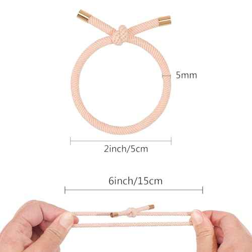 56 PCS Elastics Knotted Hair Ties for Women, Adjustable No Damage Ponytail Holders for Women Girls, 5MM Rubber Bands for Hair, 8 Colors