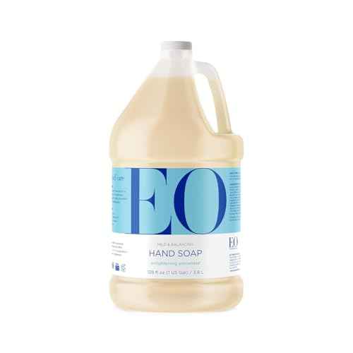 EO Liquid Hand Soap Refill, 128 Ounce, Unscented, Organic Plant-Based Gentle Cleanser with Organic Botanical Extracts and Vitamin E