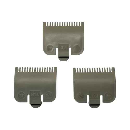 (3 Pack) (1/16") Hair Clipper Guards No.1/2 Cutting Guides Compatible with Most Wahl Clipper, Grey