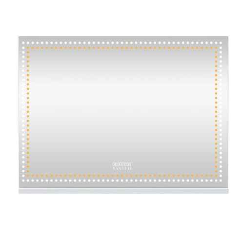 VANITII Vanity Mirror with Lights 32"x23" Lighted Makeup Vanity Mirror with Smart Speaker Dimmable 3 Light Modes 10X Magnification Light Up Mirror Touch Control Tabletop