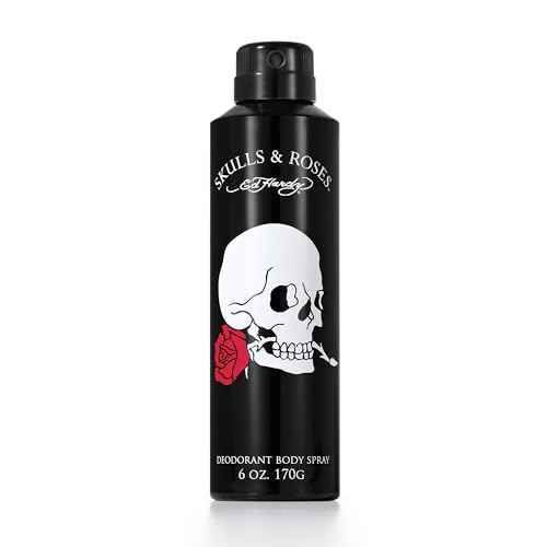 Ed Hardy Skulls & Roses Men's Deodorant & Fragrance Body Spray, 6 oz
