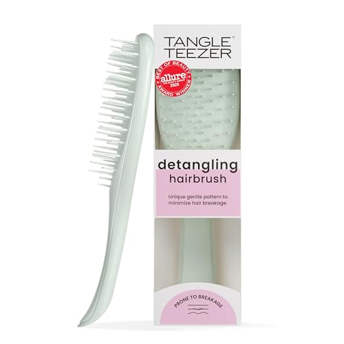 Tangle Teezer Extra Gentle Detangler Hair Brush, with Fewer Bristles for Gentle & Effective Detangling to Minimize Hair Loss & Breakage, Eucalyptus Green
