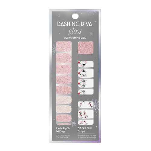 Dashing Diva Gloss - UV Free, Chip Resistant Gel Nail Strips | Contains 32 Wraps, 1 Prep Pad, 1 Nail File