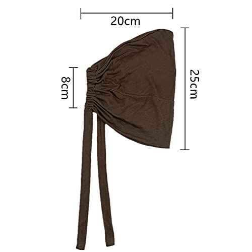 Hophor Bonnet Hair Wrap for Sleeping, 2 Pcs Adjustable Women Men Sleep Cap Slouchy with Adjustable Strap Curly Hair Head Scarf Night Caps(Pink+Light Khaki(2pcs))