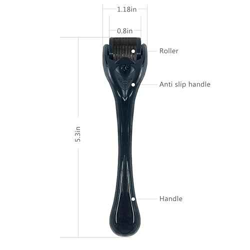 Derma Roller Microneedling Roller for Face - 0.25mm, (Black)