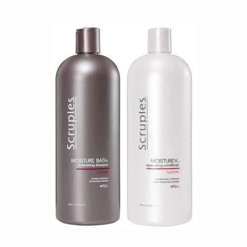 Scruples Moisture Bath Shampoo & Moisturex Conditioner Set - Nourishing & Moisturizing Duo for Dry, Frizzy Hair Repair (33.8 oz)