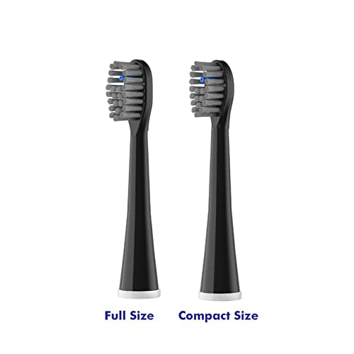 Flossing Toothbrush Head Replacement, 3 Count, Compatible with Water-pik Sonic Fusion / 2.0 SF-01, SF-02, SF03 & SF-04 (Black, Full Size(3Packs))