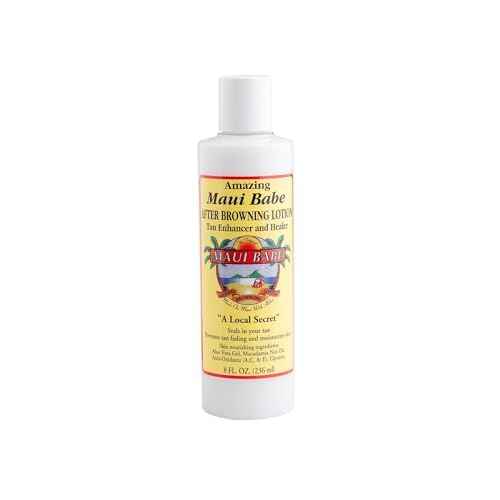 Maui Babe Tanning Lotion Set – 8oz Browning & After Sun Lotion with Makeup Bag – Outdoor Sun Tan Enhancer & Moisturizer