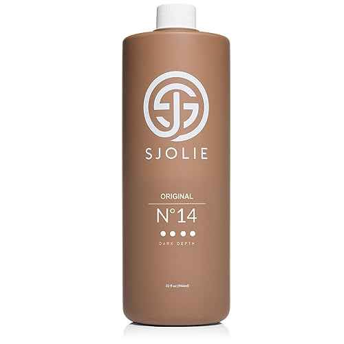 SJOLIE Spray Tan Solution - No. 14 - Dark Depth Tanning Spray | Hydrating Sunless Tanner for Long Lasting, Dark Bronze Finish (32oz)