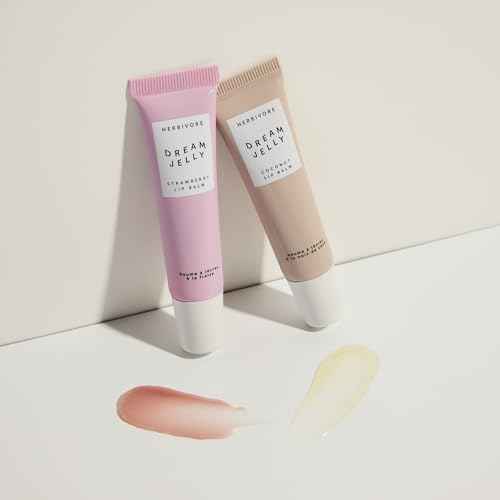 HERBIVORE Dream Jelly Multi-Oil Lip Balm for Hydration + Plumping with Linoleic Acid, Shea Butter, and Vegan Waxes - Plant-based, Vegan, Cruelty-Free