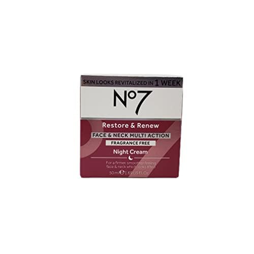No. 7 No Restore and Renew Face Neck Multi Action Fragrance Free Cream - Day Night Bundle 1.69 fl oz Each by SPF 30 in 2 Pack (1.69 Ounce) jt56191