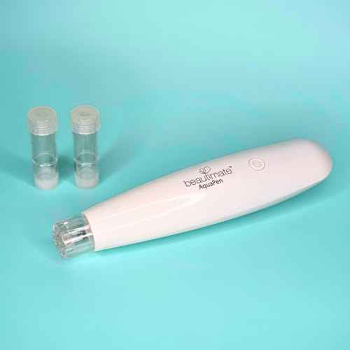 beautimate Aqua Pen - Skincare Serum Applicator - Electric Derma Stamp with 6 Cartridges (12Pin 0.25mm)
