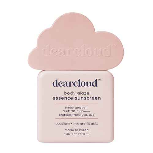 dearcloud Body Glaze Essence Sunscreen SPF 30 ? Moisturizing Body Sunscreen ? Korean Skincare Essential ? Squalane & Hyaluronic Acid (3.38 fl oz)