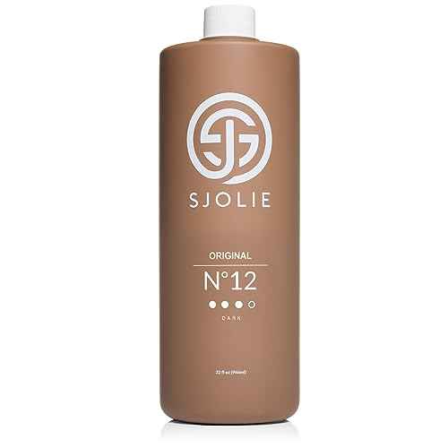 SJOLIE Spray Tan Solution - No. 12 - Dark Hydrating Tanning Spray | Sunless Tanner for a Rich Bronze, Long Lasting, All Natural Spray Tan (32oz)