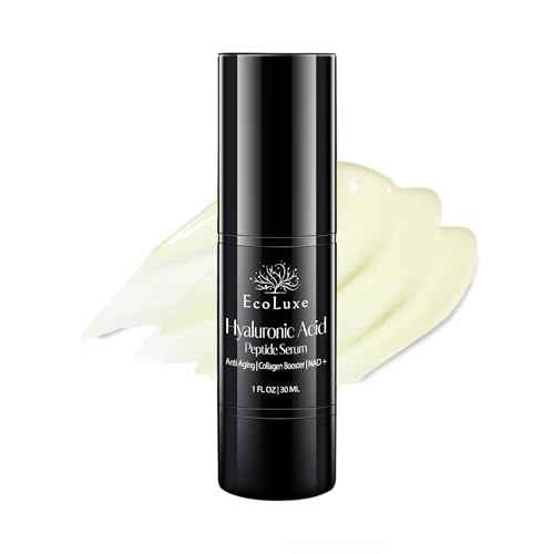 Hyaluronic Acid Peptide Serum ? 5x HA, NAD?, and Copper Peptides to Plump, Hydrate, and Firm. Boosts Radiance, Smooths Lines, and Supports Skin Renewal ? Clean Vegan Formula