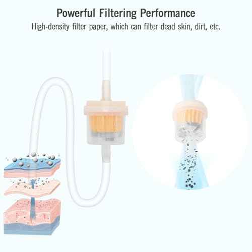 5PCS Microdermabrasion Filters + 1PCS 39" Silicone Tube, Replacement Filter Tube Set for Vacuum/Diamond Microdermabrasion Machines