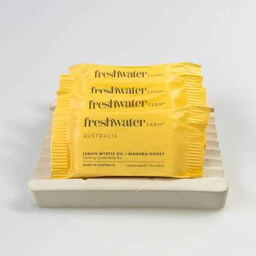 Freshwater Farm Australia Guest Soap Bars|Lemon Myrtle Oil & Manuka Honey Guest Soaps/Mini Soaps | Triple-Milled| 30g x 32 pack for Hotels & Airbnb