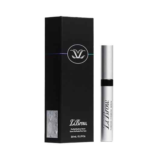 LiBrow Purified Eyebrow Serum to Grow Darker, Fuller, Thicker-Looking Brows - Natural Botanical Extracts, Safe for Sensitive Skin & Thin Overplucked Brows - Vegan & Cruelty-Free (3mL, 90-Day Supply)