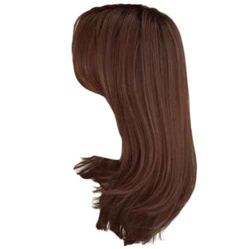 GABOR Magnetic Apppel Long Layered Wig With Whispy Bangs by Hairuwear, Average Cap - Medium Brown