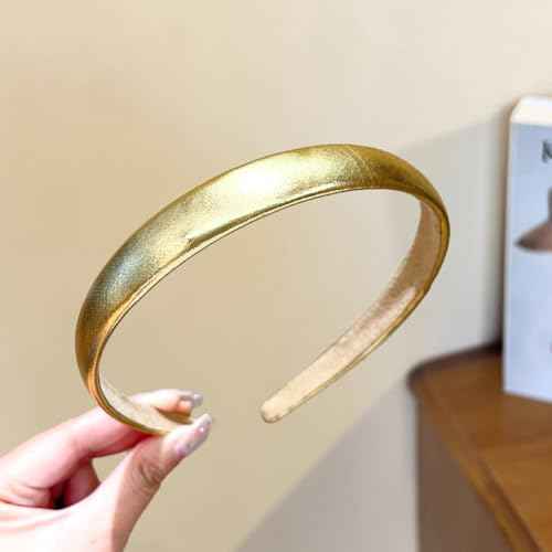 Gold Headband for Women and Girls - Satin Hair Band, Cute Headpiece, Hair Accessories
