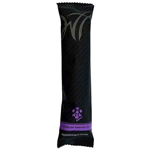 WT WHITE TOWEL SERVICES 10" x 10" inch Moist Cotton Towel Individually Wrapped - Lavender Scent (Case of 50)