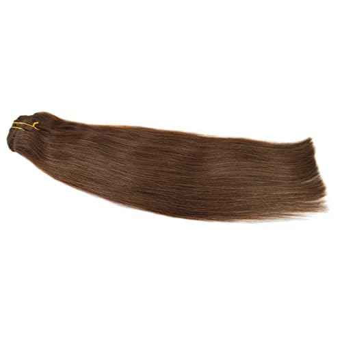 Clip In Hair Extensions Real Human Hair Brown Natural Remy Hair Straight 4# 20" 100gm (20", 4#-Medium Brown)