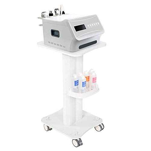 Salon Trolley, ABS Salon Tray Cart Utility Carts Massage Tools Beauty Hairdressing Rolling Trays Trolley Cart with Wheels Use Pedestal Cart Spa Trolley Aluminum Alloy Stand Instrument, White