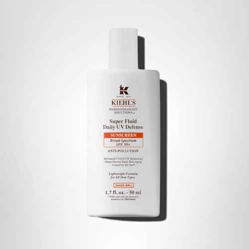 Kiehl's Super Fluid UV Defense Daily Facial Sunscreen SPF 50+, Lightweight Matte Finish, Protects Against UVA/UVB Rays & Pollution, Vitamin E & Baicalin, Non-comedogenic, Paraben-free - 1.7 fl oz