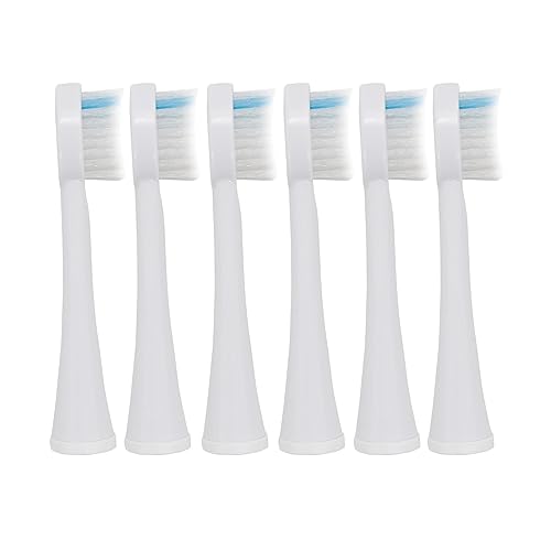 Toothbrush Heads Replacement for Waterpik SF-02W, SF-03W, SF-01W Sonic Fushion 2.0 Model, Brush Head with Cover 6 PCS, White