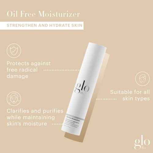 Glo Skin Beauty Oil Free Moisturizer - Lightweight Moisturizing Face Cream Powered by Hyaluronic Acid & Algae Extract for a Balanced, Conditioned & Clear Complexion