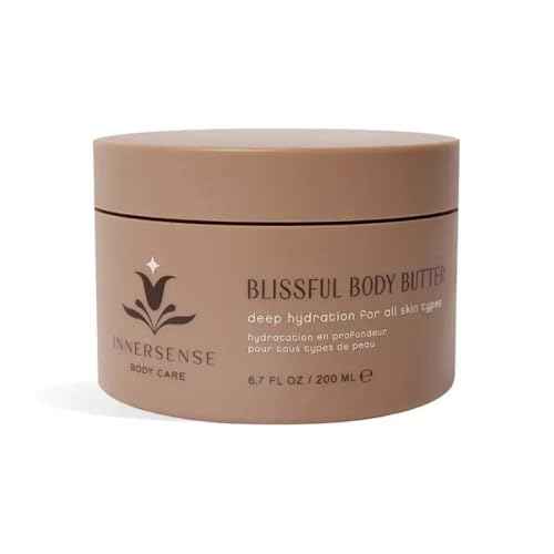 INNERSENSE Organic Beauty - Blissful Body Butter | Shea Butter, Vitamins B5, C + D for Nourished, Smooth, Soft Skin | Clean, Non-Toxic, Cruelty-Free | Paraben + Phthalate Free (6.7 fl oz | 200 ml)
