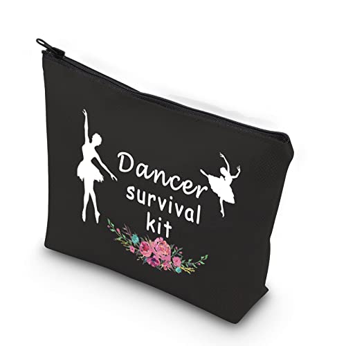 WCGXKO Dancer Survival Kit Dancer Gift Zipper Pouch Makeup Bag for Dance Instructor Dance Recitals and Dance Teams (Dancer Survival black)