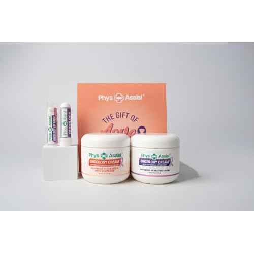 PhysAssist - Comfort kit for Chemo & Radio Patient The Gift of Love, Faith & Support. Standard Size 2-4 oz face and body cream plus lip balm & aromatheraphy inhaler. (STANDARD SIZE 4 OZ)