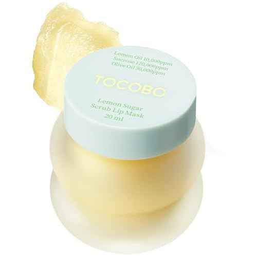 TOCOBO Lemon Sugar Lip Mask ? Korean Vegan Lip Scrub & Overnight Exfoliating Treatment for Dry, Chapped Lips ? Hydrating, Plumping, Smoothing ? Glazed Balm Texture, Non-Sticky, 0.68oz