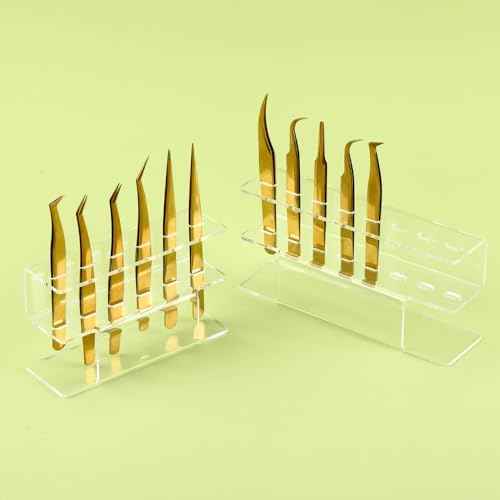 Acrylic Tweezers Holder, 6 Holes Tweezers Stand Display Organizer for Eyelash Extension Supplies Accessories Grafting Beauty Tools (6 Holes Transparent)