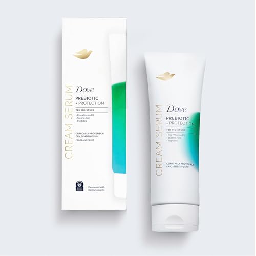 Dove Body Cream Serum Prebiotic + Protection for Dry, Sensitive Skin, with Pro-Vitamin B5, Stearic Acid and Peptides Lotion, 8 oz