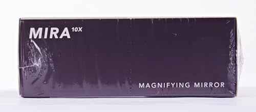 Fancii 10X Magnifying Lighted Makeup Mirror - Daylight LED Vanity Mirror - Compact, Cordless, Locking Suction, 6.5" Wide, 360 Rotation, Portable Illuminated Bathroom Mirror (Square)