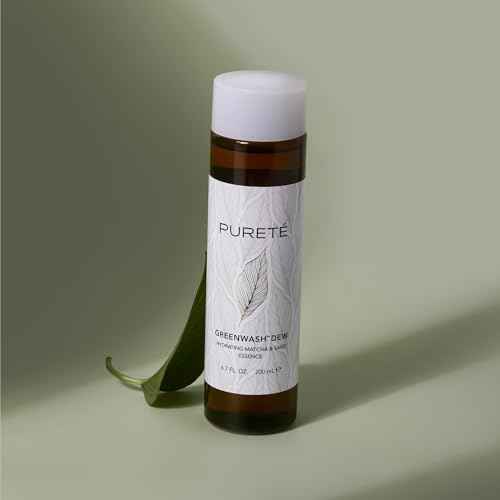 Puret? Greenwash Dew Essence infused with ECOCERT Matcha & Fermented Sake | Anti-Oxidant Hydrating Treatment Toner for Post-Cleansed Skin | Made in Japan | 6.7 oz.