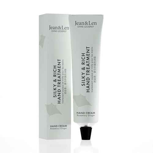 Jean & Len Silky & Rich Treatment Rosemary & Ginger, 100% recyclable aluminum tube (without lid), rich hand cream, ensures soft hands, without parabens & silicones, 2.54 Fl. Oz.