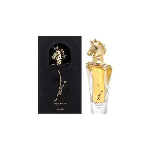 Lattafa for Unisex 3 Piece Eau de Parfum Gift Set (Bade'e Al Oud Oud for Glory + Maahir + Maahir Black Edition for Men) 3.4 Ounce/100 ml each