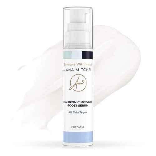 Alana Mitchell Hyaluronic Acid Serum for Face - Moisture Boost Anti Aging Serum - Face Serum to Fight Wrinkles & Fine Lines - Hydrating Serum Face Moisturizer for Sensitive, Dry & Combo Skin (2 oz)