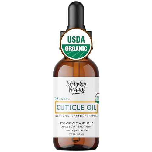 Organic Cuticle & Nail Oil - Repair, Revitalize & Hydrate Cuticles and Nails - Organic Spa Treatment - For Stronger Healthier Nails and Cuticles - 2 Fl Oz Glass Bottle with Glass Dropper