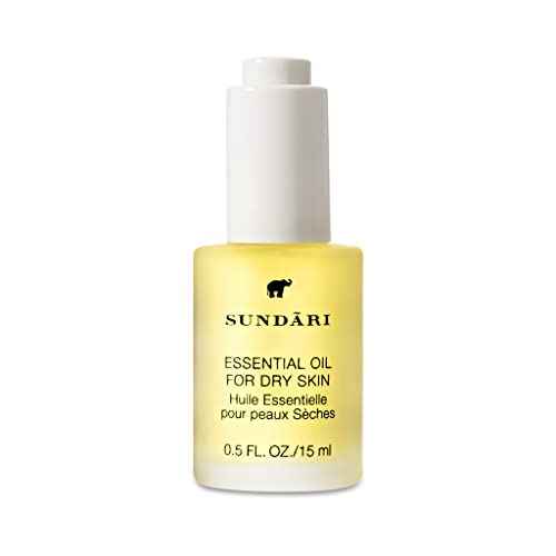 SUNDARI Essential Oil for Dry Skin, 0.5 Fl Oz, Combats Dryness, Fades Fine Lines for Soft, Smooth Skin, Rose & Orange Oils, Penetrates Deeply